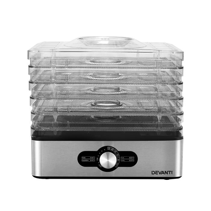 Devanti 5 Trays Food Dehydrator Stainless Steel Tray - Devanti