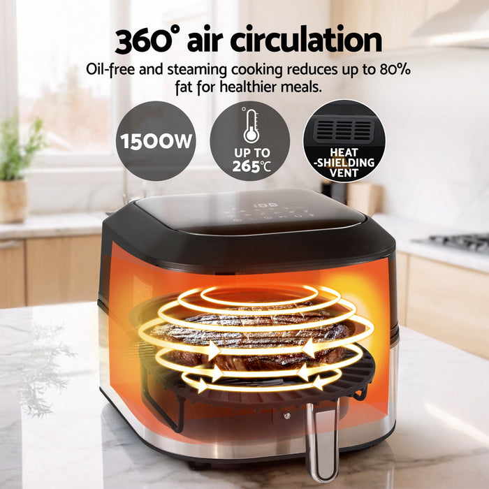 Devanti 5.5L Air Fryer & Grill LCD Fryers 1500W - Devanti