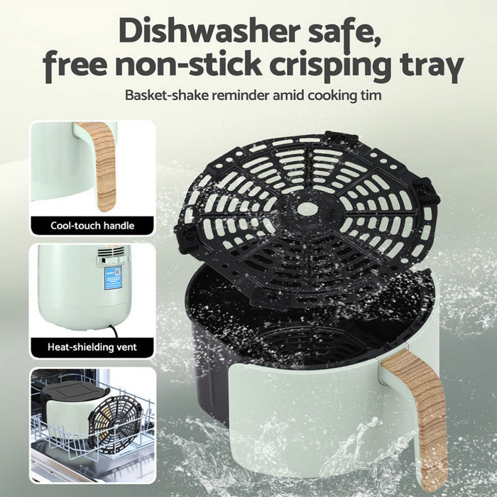 Devanti 5L Air Fryer Touch Control 1700W Green - Devanti