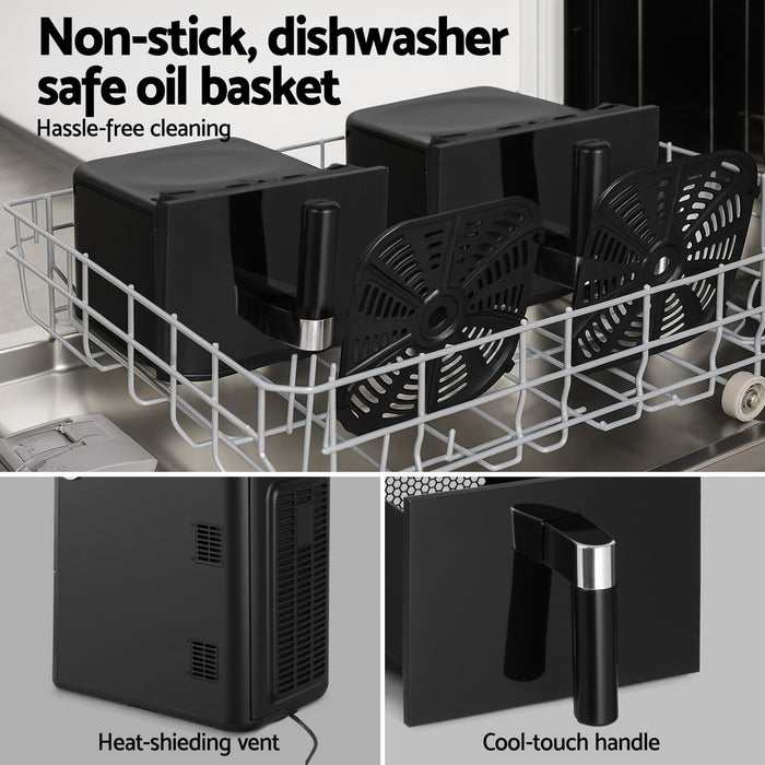 Devanti Air Fryer Oven 11L Dual Zone Fryers - Devanti