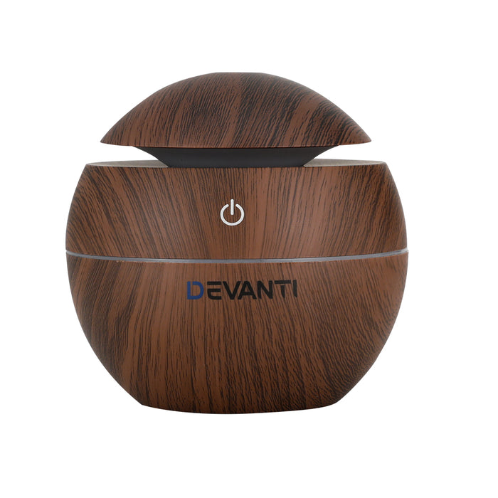 Devanti Aroma Diffuser Aromatherapy Dark Wood 130ml - Devanti