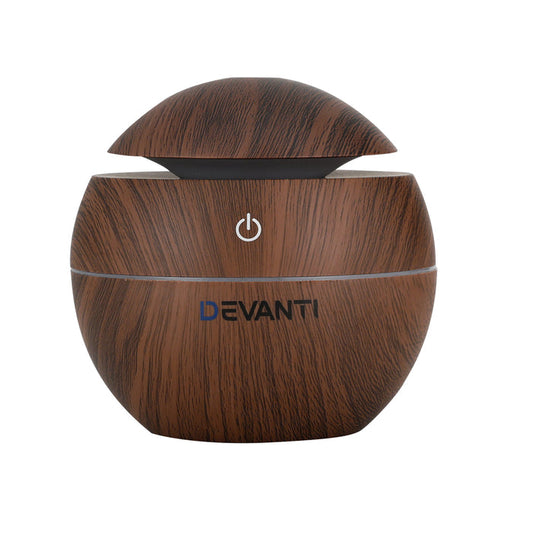 Devanti Aroma Diffuser Aromatherapy Dark Wood 130ml - Devanti