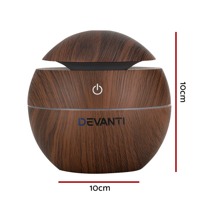 Devanti Aroma Diffuser Aromatherapy Dark Wood 130ml - Devanti