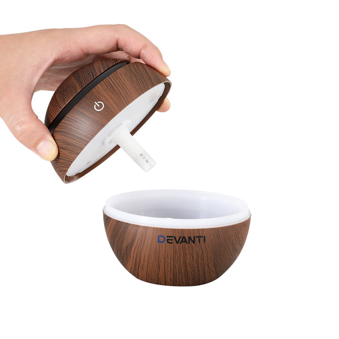 Devanti Aroma Diffuser Aromatherapy Dark Wood 130ml - Devanti