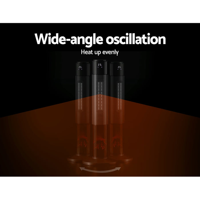 Devanti Ceramic Tower Heater 3D Flame 2000W - Devanti