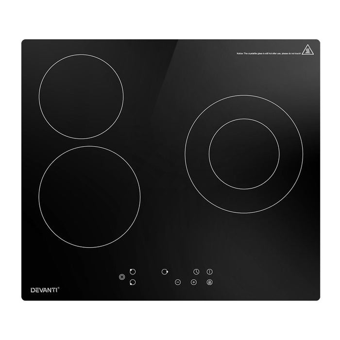 Devanti Electric Ceramic Cooktop 60cm Kitchen Cooker 4 Burner Hob Touch Control 5200W - Devanti