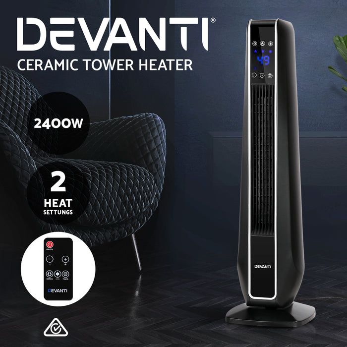 Devanti Electric Ceramic Tower Heater 2400W - Devanti