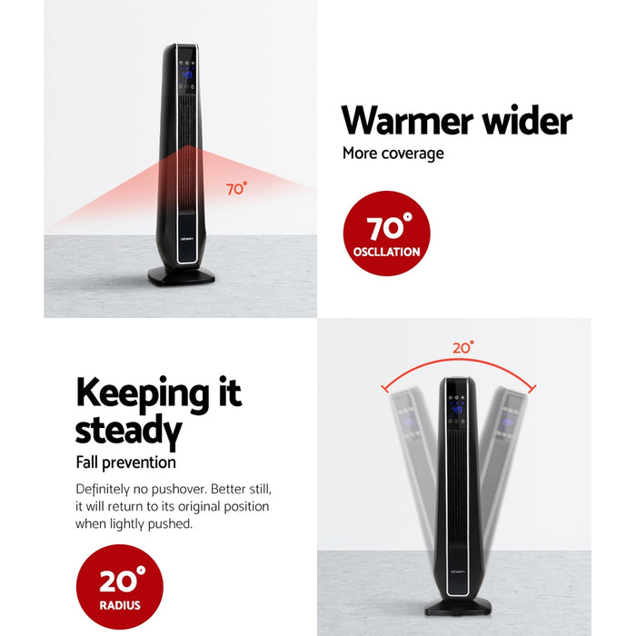 Devanti Electric Ceramic Tower Heater 2400W - Devanti