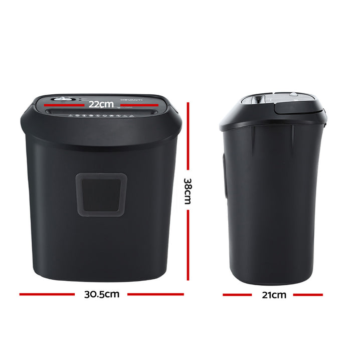 Devanti Electric Paper Shredder for Home Office 10 A4 Paper Sheet Cross-Cut Paper - Devanti