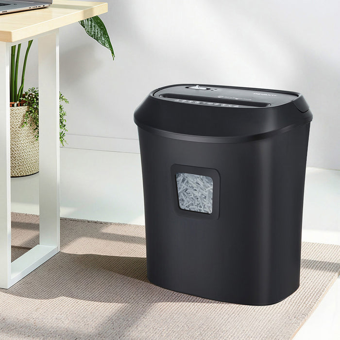 Devanti Electric Paper Shredder for Home Office 10 A4 Paper Sheet Cross-Cut Paper - Devanti