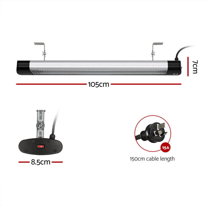Devanti Electric Strip Heater Radiant Heaters 3000W - Devanti