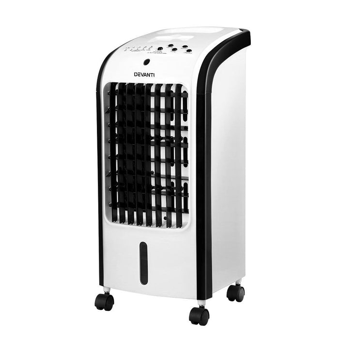 Devanti Evaporative Air Cooler Conditioner Portable 4L Cooling Fan Humidifier -Home Living Store - -