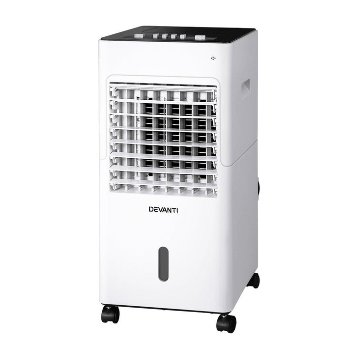 Devanti Evaporative Air Cooler Conditioner Portable 6L Cooling Fan Humidifier -Home Living Store - -
