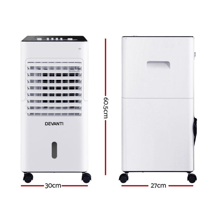Devanti Evaporative Air Cooler Conditioner Portable 6L Cooling Fan Humidifier -Home Living Store - -