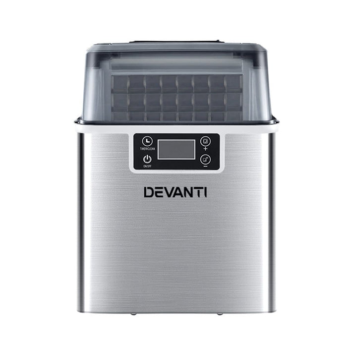 Devanti Ice Maker Machine Commercial Portable Ice Cube Tray Countertop 3.2L -Home Living Store - -