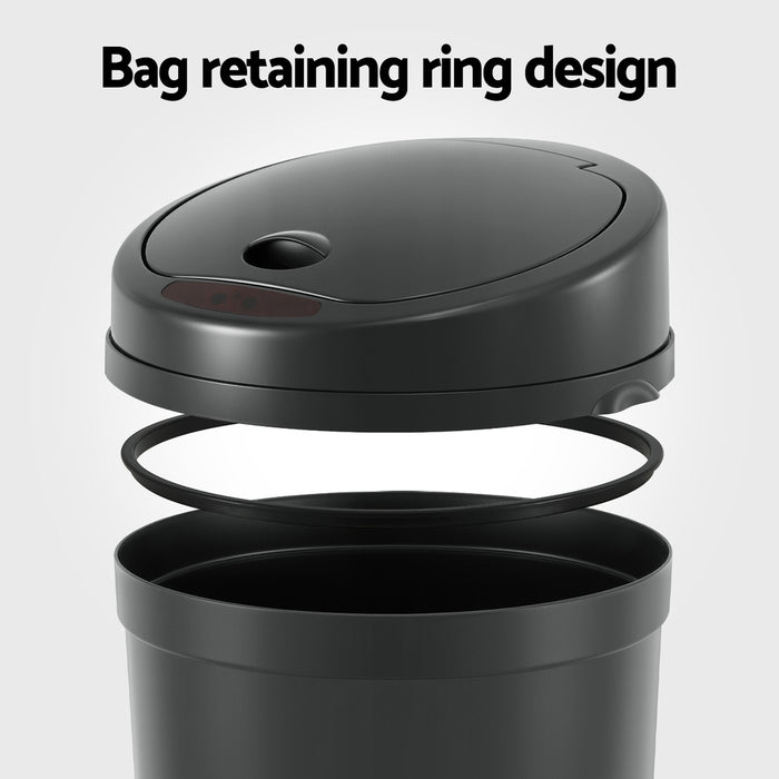 Devanti Sensor Bin Motion Rubbish Bins Kitchen Automatic Trash Can Black 9L - Devanti