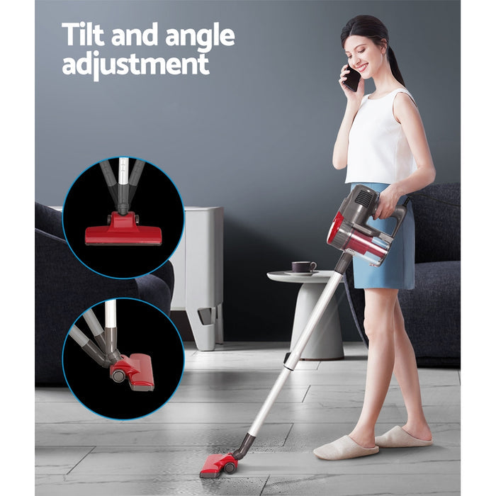 Devanti Stick Vacuum Cleaner Bagless Corded 500W Red - Devanti