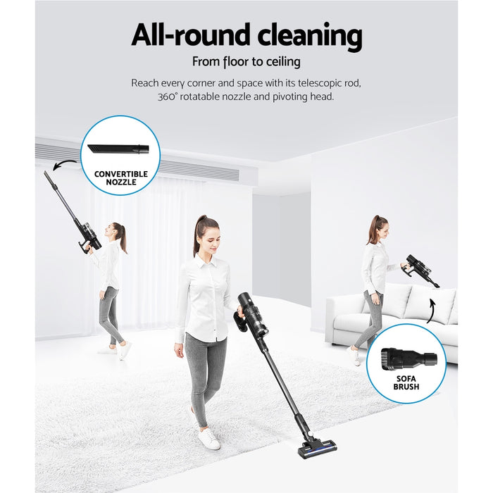 Devanti Stick Vacuum Cleaner Brushless Cordless 350W Grey - Devanti