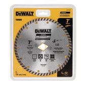 Dewalt Diamond Masonry Wet/Dry Continuous Edge Blade Turbo 7 Inches (180MM) - For General Purpose Cutting Of Cured Concrete, Pavers, Brick, Block, Tile, Bluestone, Flagstone Or Any Similar Materials - DW47700HP MEGA