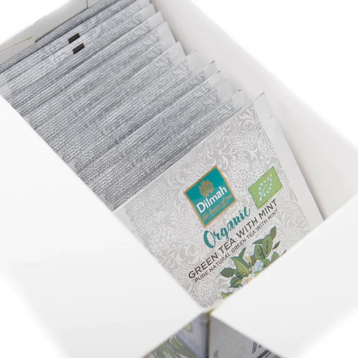 Dilmah Organic Green Tea With Mint 20 Tea Bags Delicate and refreshing mint drink  and best enjoyed pure and natural-9312631153453 Hannah's Variety Store