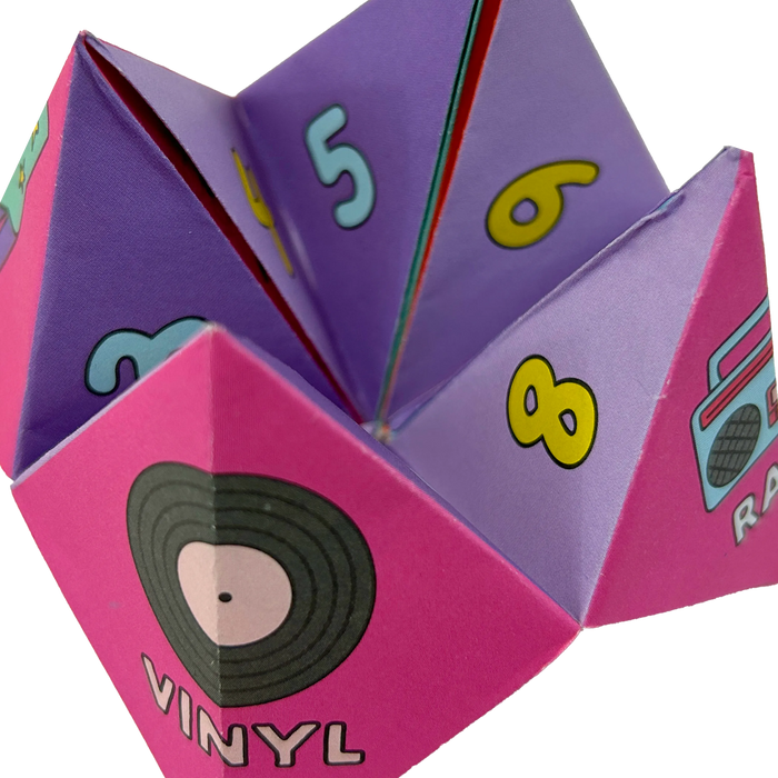 Close up of completed fortune teller from OOLY DIY Fortune Tellers Activity Kit