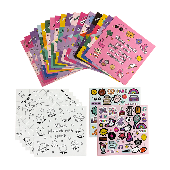 Complete contents of OOLY DIY Fortune Tellers Activity Kit