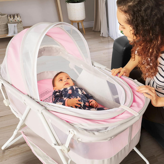 Dream On Me Karley Baby Bassinet GreyPink