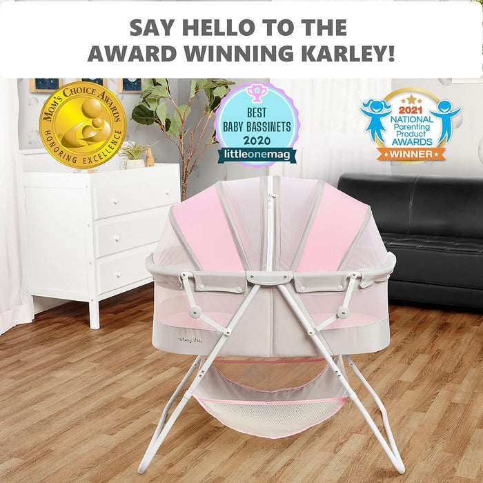 Dream On Me Karley Baby Bassinet GreyPink