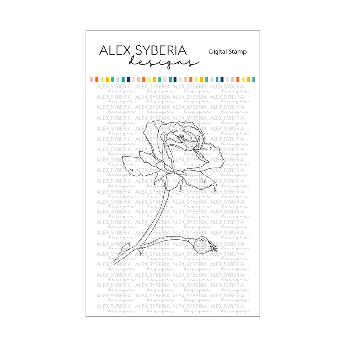 Dreamy Rose Digital Stamp