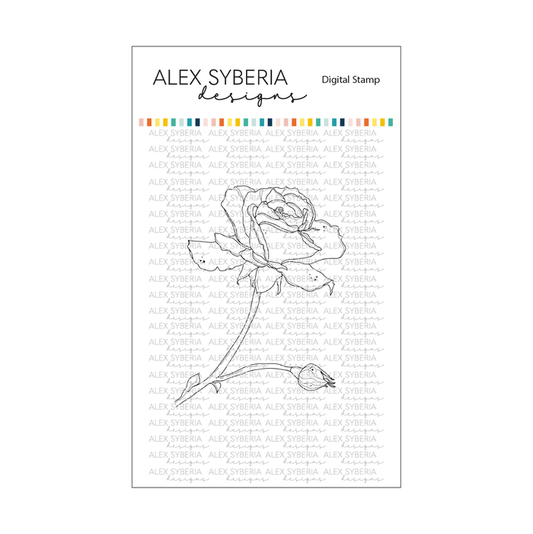 Dreamy Rose Digital Stamp