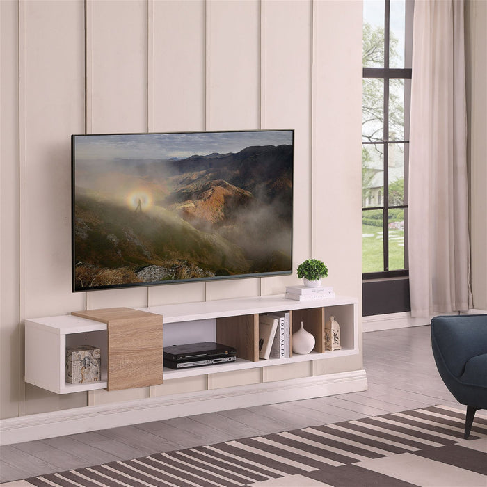 Dronus 1800 Floating Entertainment Unit, Hovering Wall Mount White by Tauris™ -Home Living Store - -