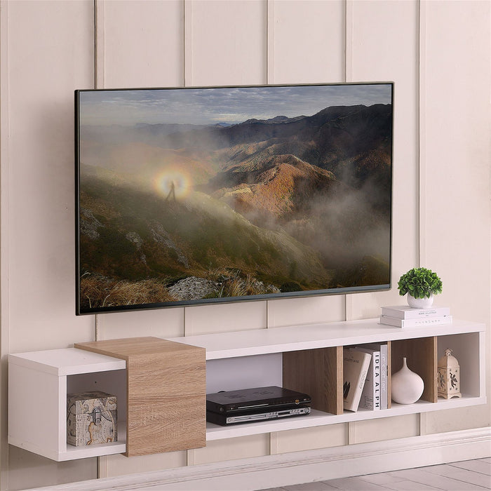 Dronus 1800 Floating Entertainment Unit, Hovering Wall Mount White by Tauris™ -Home Living Store - -