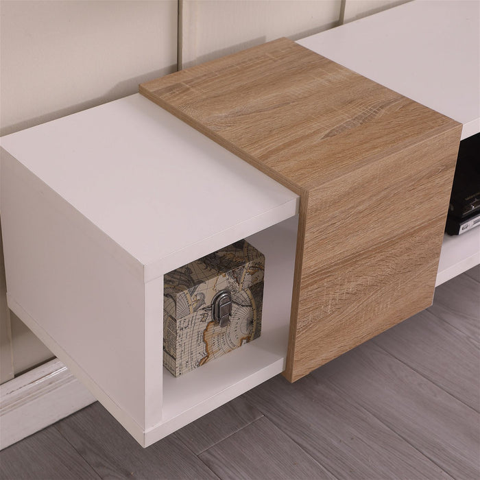 Dronus 1800 Floating Entertainment Unit, Hovering Wall Mount White by Tauris™ -Home Living Store - -