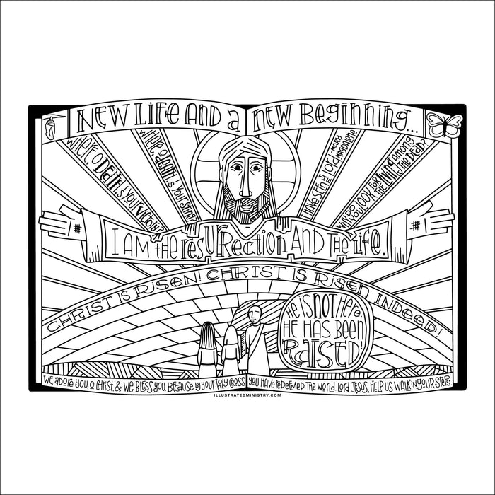 Easter Resurrection Coloring Page & Poster