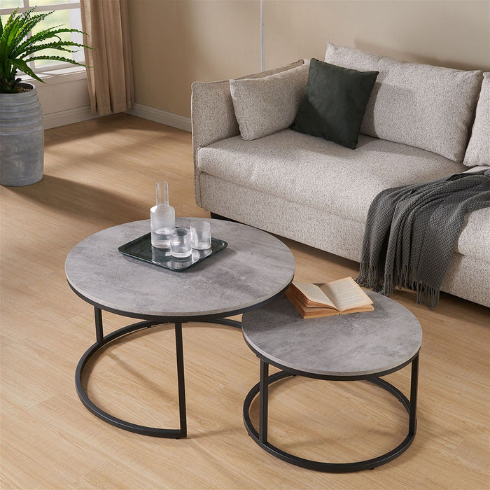 ECHO 800 Nested Coffee Table Set Cement by Censi -Home Living Store - -