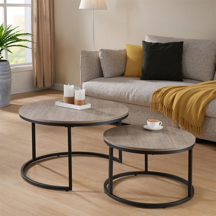 ECHO 800 Nested Coffee Table Set Oak by Censi -Home Living Store - -