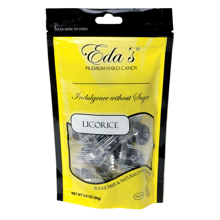 Eda's Licorice Sugarfree 3.5oz Pouch - 12ct