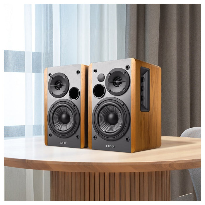 Edifier R1280T Active Bookshelf Speakers Pair - Wood Wood