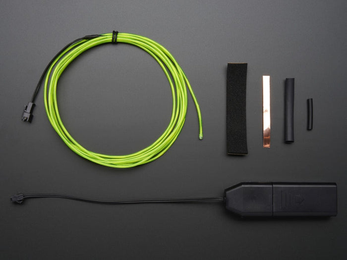 EL wire starter pack -  Green 2.5 meter (8.2 ft) [Discontinued] by The Pi Hut - The Pi Hut