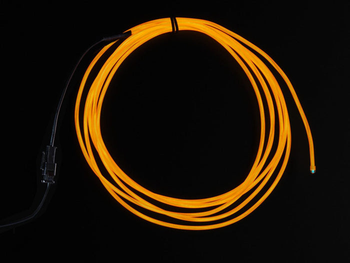 EL wire starter pack - Orange 2.5 meter (8.2 ft) [Discontinued] by The Pi Hut - The Pi Hut