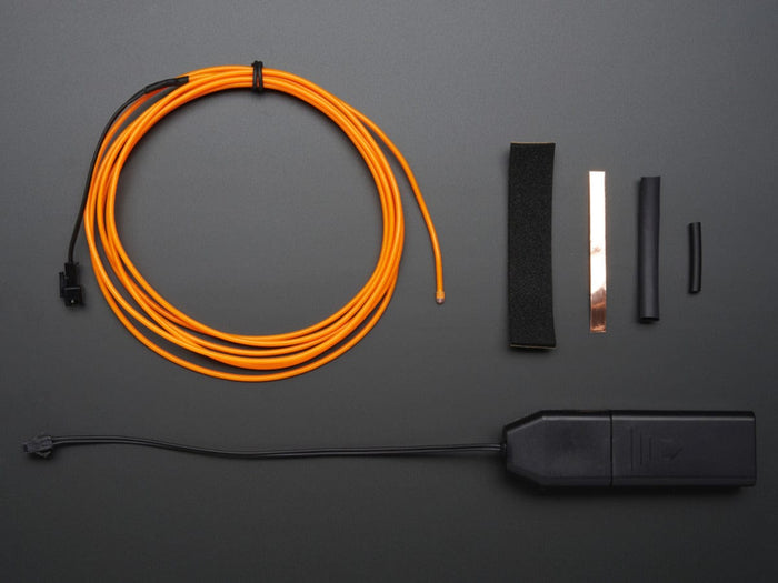 EL wire starter pack - Orange 2.5 meter (8.2 ft) [Discontinued] by The Pi Hut - The Pi Hut