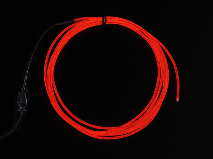 EL wire starter pack - Red 2.5 meter (8.2 ft) [discontinued] by The Pi Hut - The Pi Hut