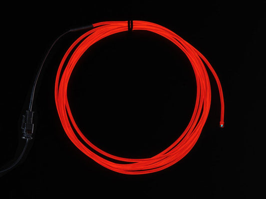 EL wire starter pack - Red 2.5 meter (8.2 ft) [discontinued] by The Pi Hut - The Pi Hut