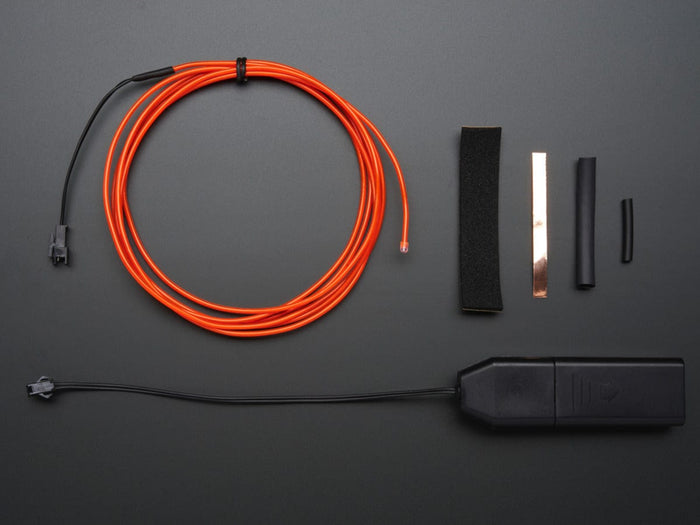 EL wire starter pack - Red 2.5 meter (8.2 ft) [discontinued] by The Pi Hut - The Pi Hut
