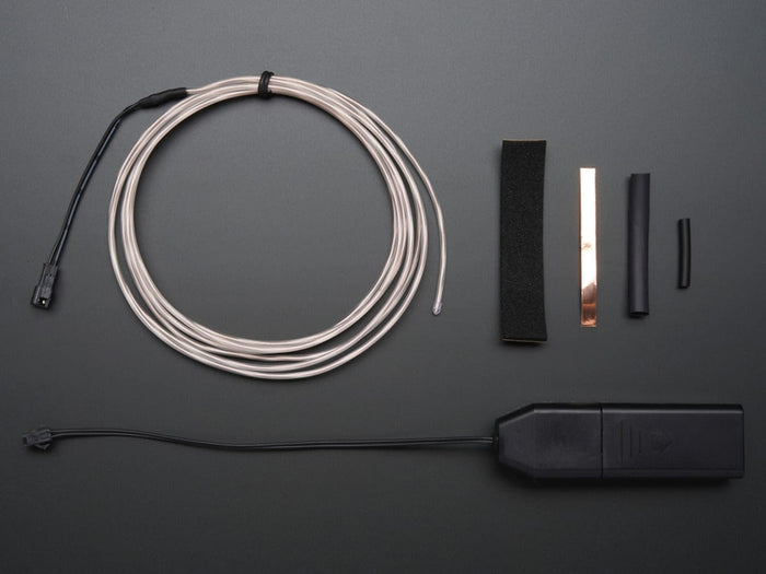 EL wire starter pack - White 2.5 meter (8.2 ft) [Discontinued] by The Pi Hut - The Pi Hut