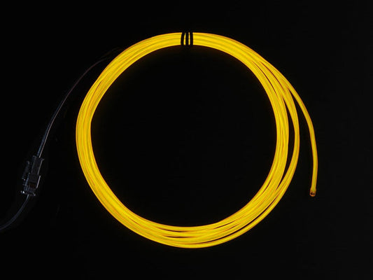EL wire starter pack - Yellow 2.5 meter (8.2 ft) [Discontinued] by The Pi Hut - The Pi Hut