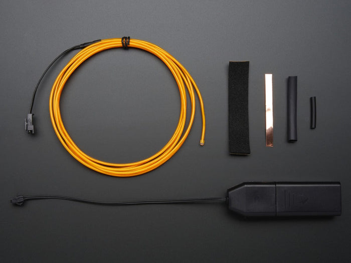 EL wire starter pack - Yellow 2.5 meter (8.2 ft) [Discontinued] by The Pi Hut - The Pi Hut