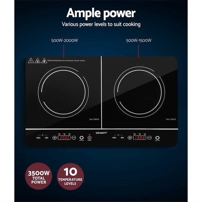 Electric Induction Cooktop 60cm Portable Kitchen Ceramic Glass Cooker -Home Living Store - -