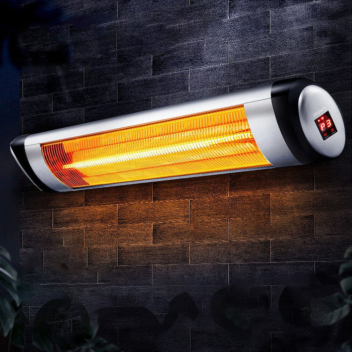Electric Infrared Patio Heater Radiant Strip Indoor Outdoor Heaters Remote Control 1500W -Home Living Store - -