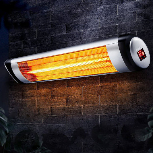 Electric Infrared Patio Heater Radiant Strip Indoor Outdoor Heaters Remote Control 1500W -Home Living Store - -
